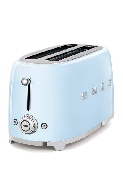 Smeg TSF02SSEU Toaster 4 Scheiben, 2 Schlitze 36mm, 6 Bräunungsstufen, 1500W, Chrom