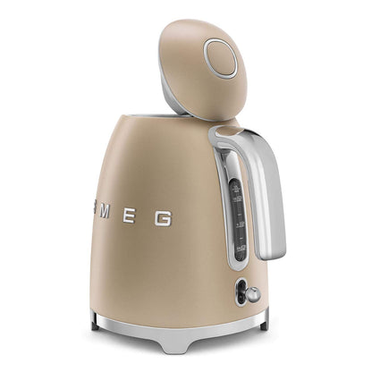 Smeg Wasserkocher 1,7L mit variabler Temperaturwahl 50-100°C, Edelstahl, Soft-Opening, Anti-Kalk-Filter