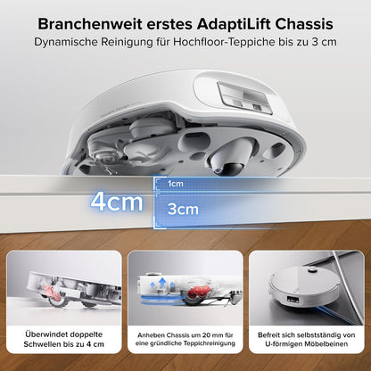 roborock Qrevo Curv 2 Pro Saugroboter mit Wischfunktion&Hebarem Wischmopp