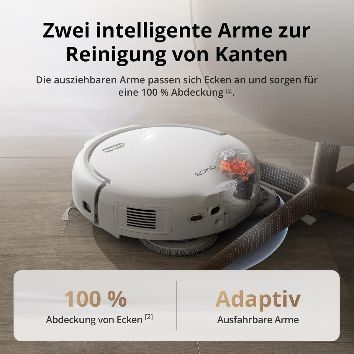 DJI ROMO S Saugroboter mit Wischfunktion, 25.000 Pa Saugkraft
