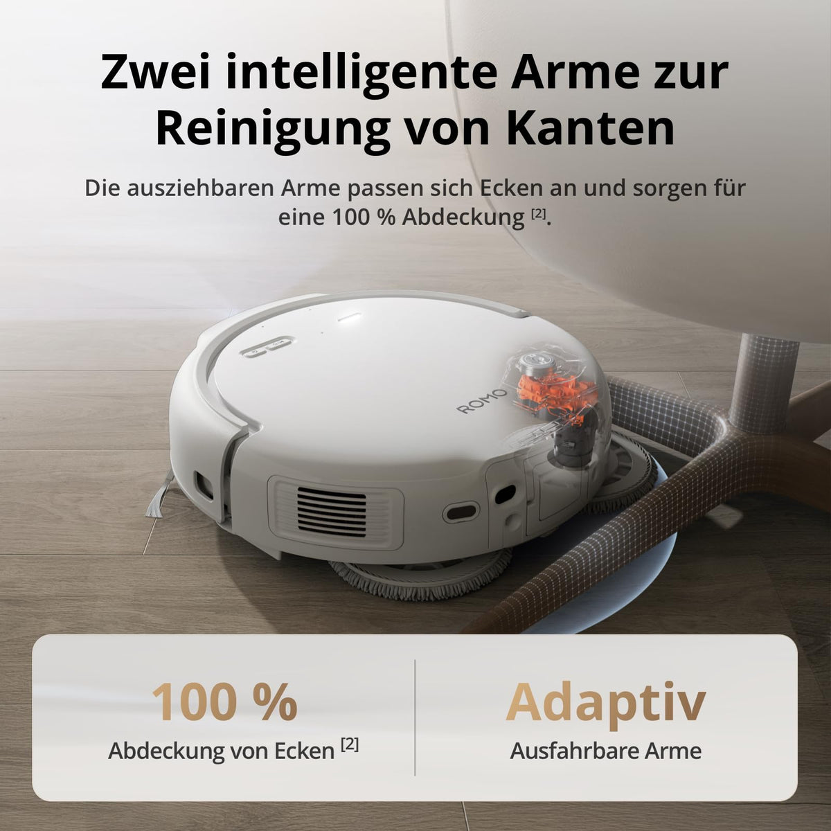 DJI ROMO S Saugroboter mit Wischfunktion, 25.000 Pa Saugkraft