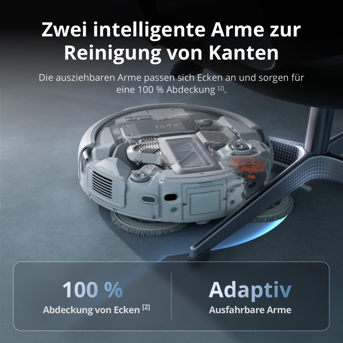 DJI ROMO S Saugroboter mit Wischfunktion, 25.000 Pa Saugkraft