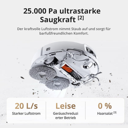 DJI ROMO S Saugroboter mit Wischfunktion, 25.000 Pa Saugkraft