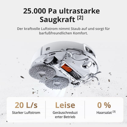 DJI ROMO S Saugroboter mit Wischfunktion, 25.000 Pa Saugkraft