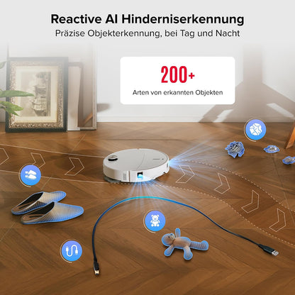 roborock Qrevo Curv 2 Pro Saugroboter mit Wischfunktion&Hebarem Wischmopp