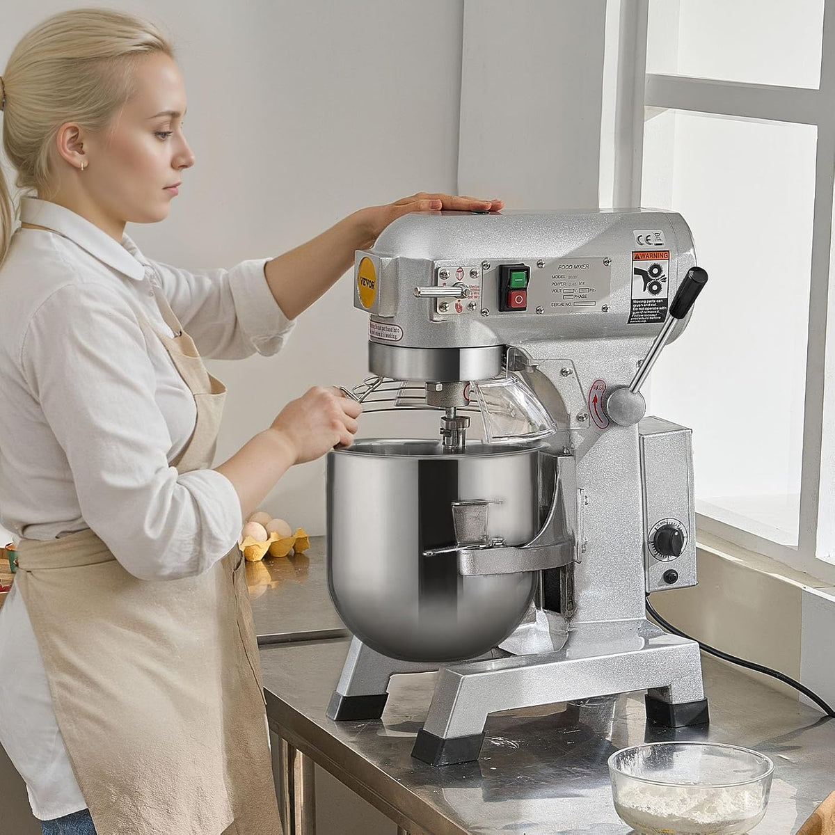 VEVOR Kommerzieller Küchenmixer, 14 l kommerzieller Standmixer mit 3 einstellbaren Geschwindigkeiten
